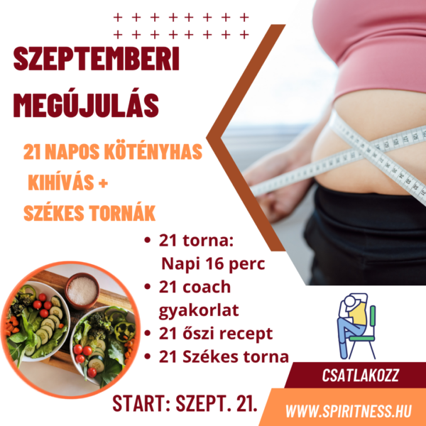 21 napos KÖTÉNYHAS KIHÍVÁS szeptember – nőknek